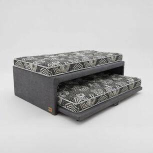 Cama Nido 1.5 Plaza - 200 Cm Arriba / 190 Cm Abajo - Colch&oacute;n Ideal - Ruedas Div&aacute;n (gris)
