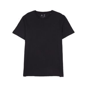 Polera Lisa Manga Corta Cuello Redondo Hombre Az Black