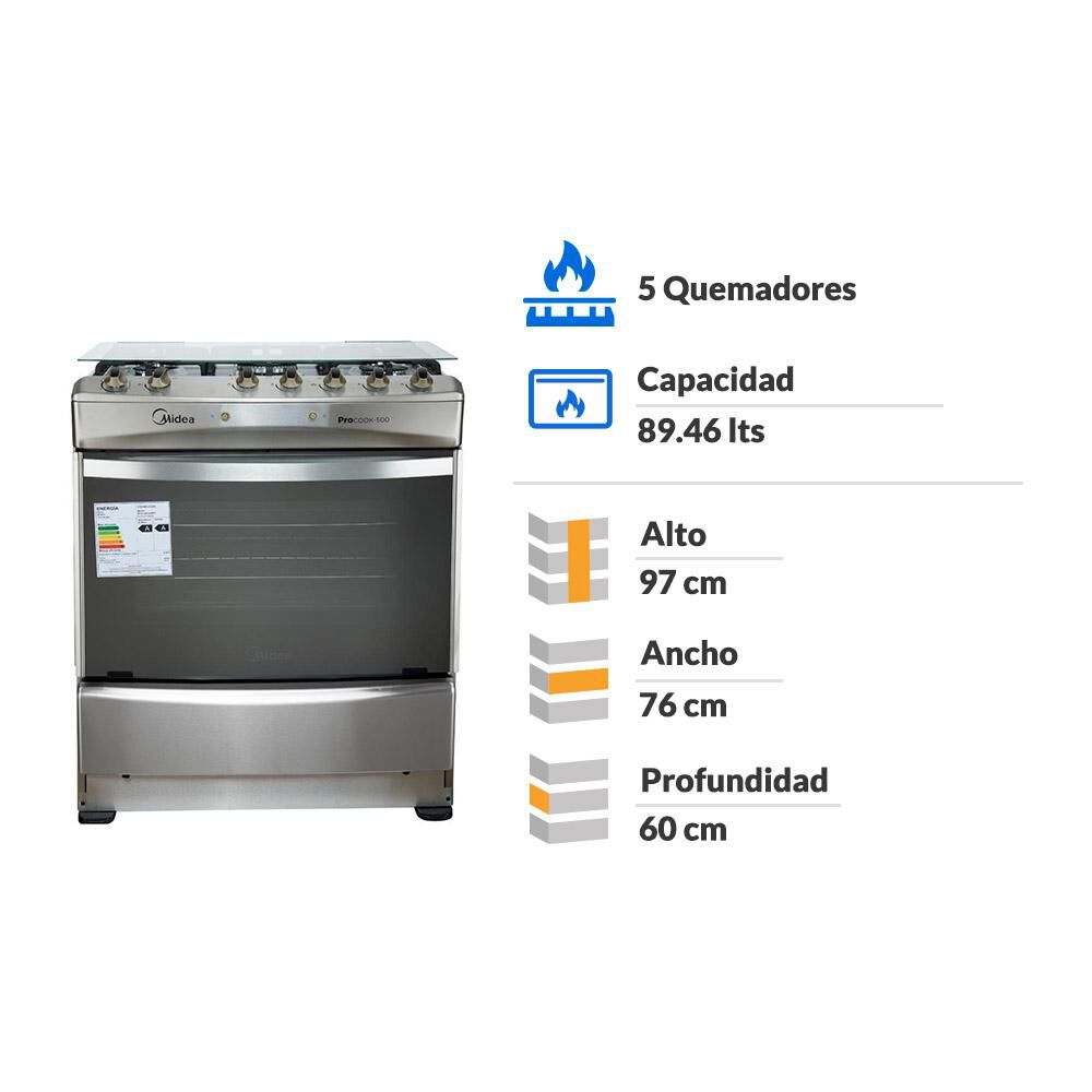 Cocina Midea Mcg-5Qi30Ame5 / 5 Quemadores image number 1.0