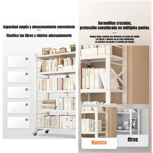Estante Met&aacute;lico Librero Plegable 5 Niveles 100cm Wall