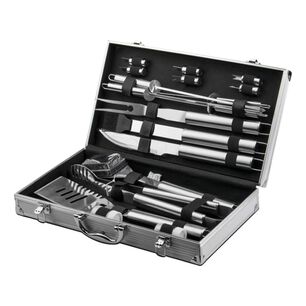 Kit Parrilla Barbacoa 18 Piezas Acero Inoxidable Maleta