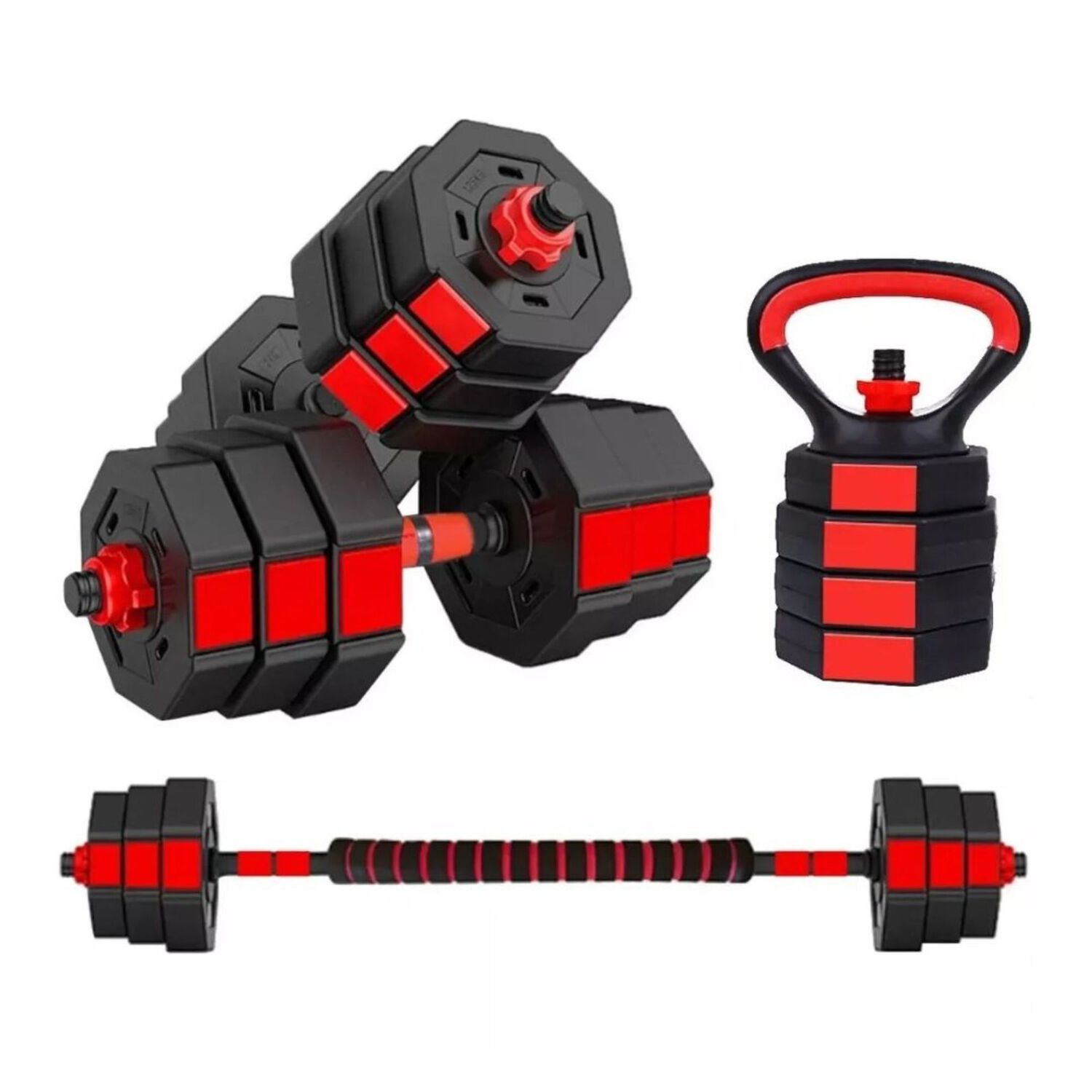 Set Mancuernas Barra Rusa Ajustables 20 Kg 3 En 1 image number 4.0
