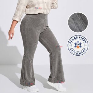 Pantal&oacute;n Cotel&eacute; Palazzo Polar Con Chiporro Elasticado T&eacute;rmico Gris Melange