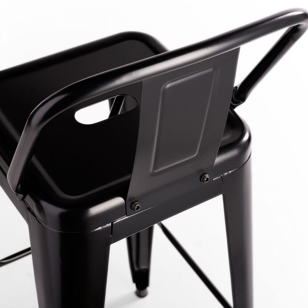 Pack 4 Piso Taburete Tolix Con Respaldo Negro image number 6.0