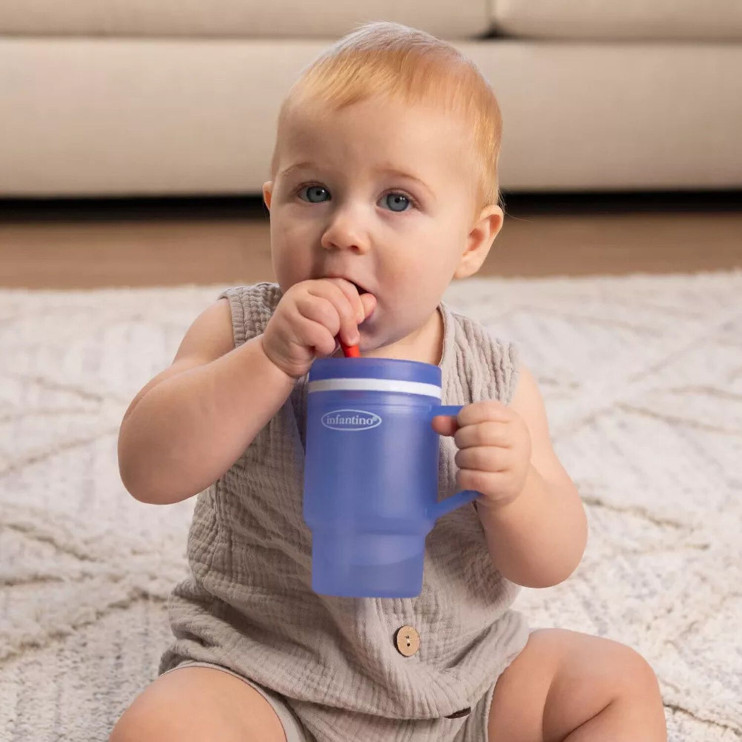 Vaso Antiderrame Con Bombilla My 1st Tumbler 266ml Azul image number 3.0