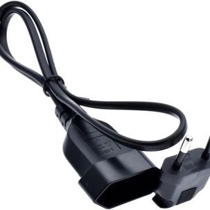 Cable De Extensión Europeo, Enchufe Macho A Hembra 90 Grados De 0.3 Mts