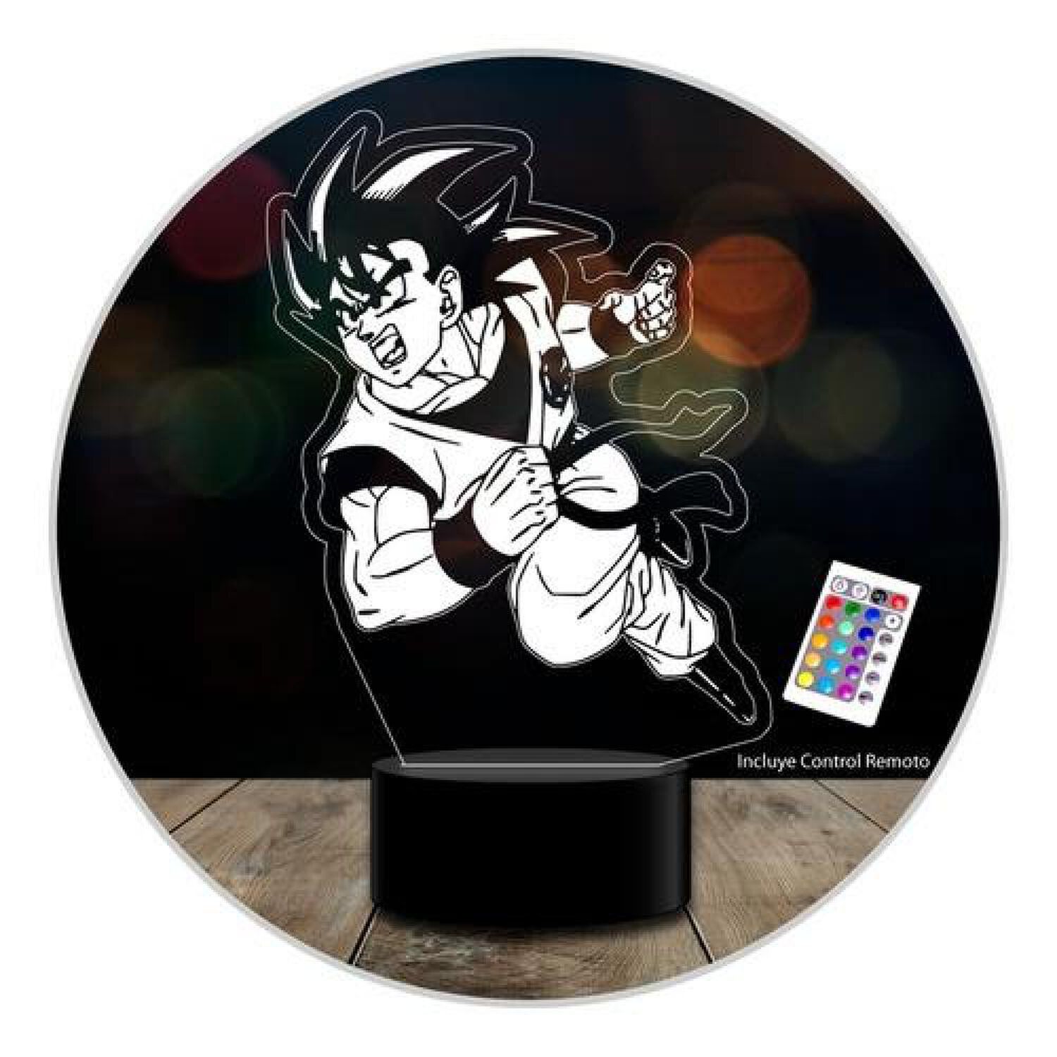 Lampara 3d Goku Ataque Dragon Ball Remoto 16 Color image number 0.0