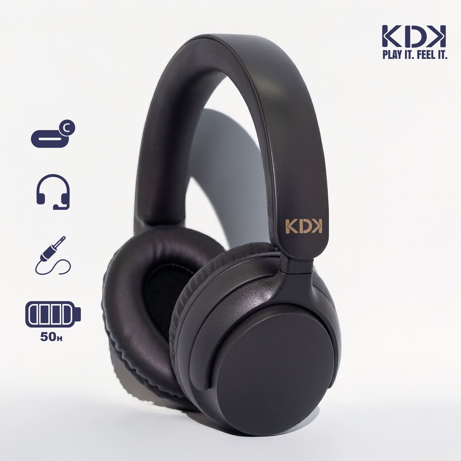 Audifonos Inal&aacute;mbrico Bluetooth Kdk Air Negro 50hrs image number 1.0
