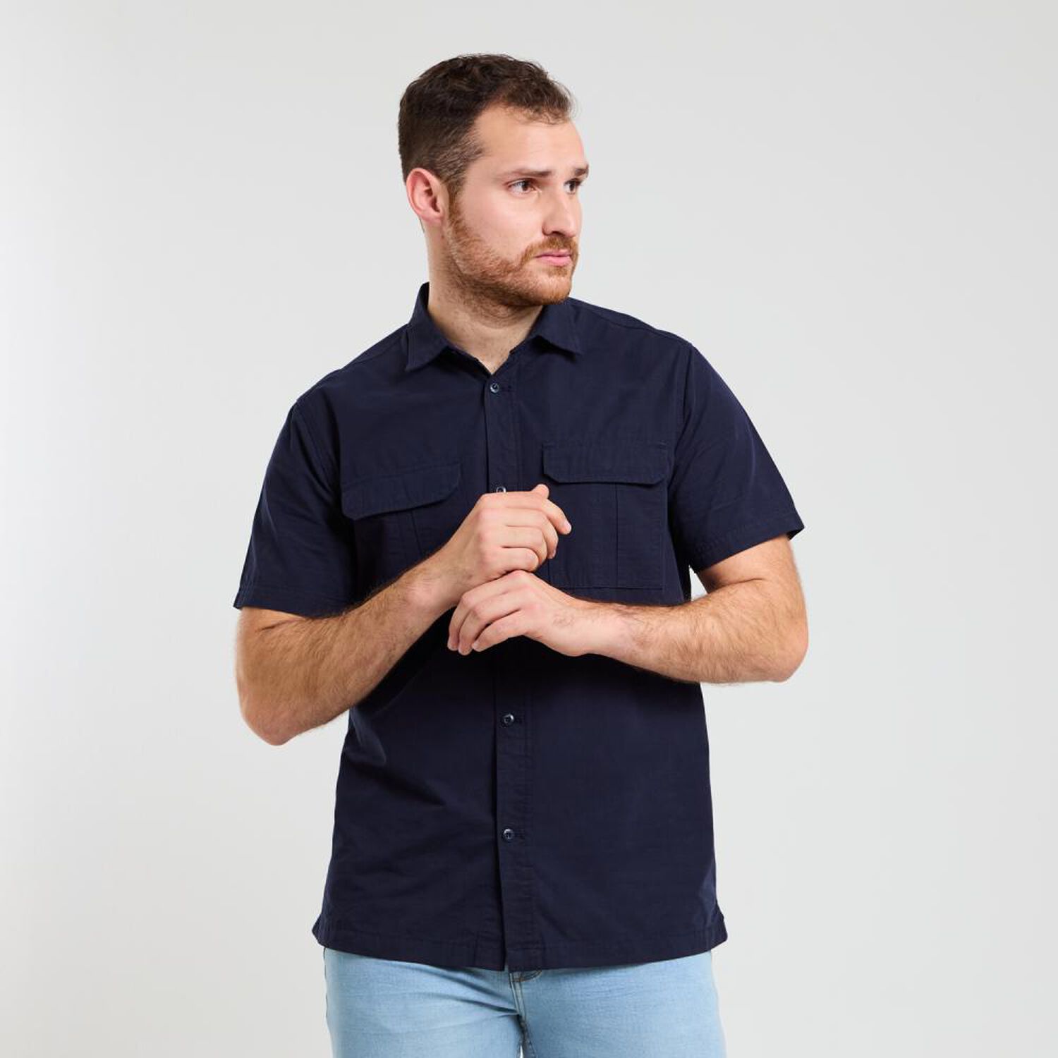Camisa Lisa Regular Manga Larga Hombre Peroe image number 2.0