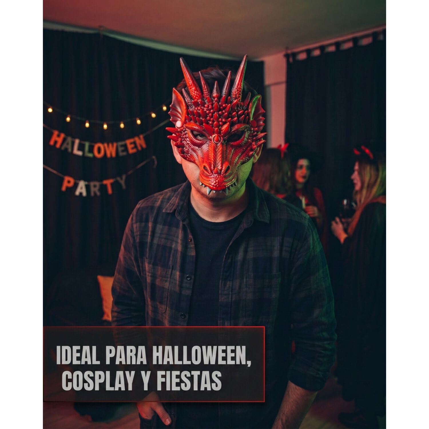 M&aacute;scara De Drag&oacute;n 3d Suave C&oacute;moda Cosplay Halloween Fiesta image number 13.0