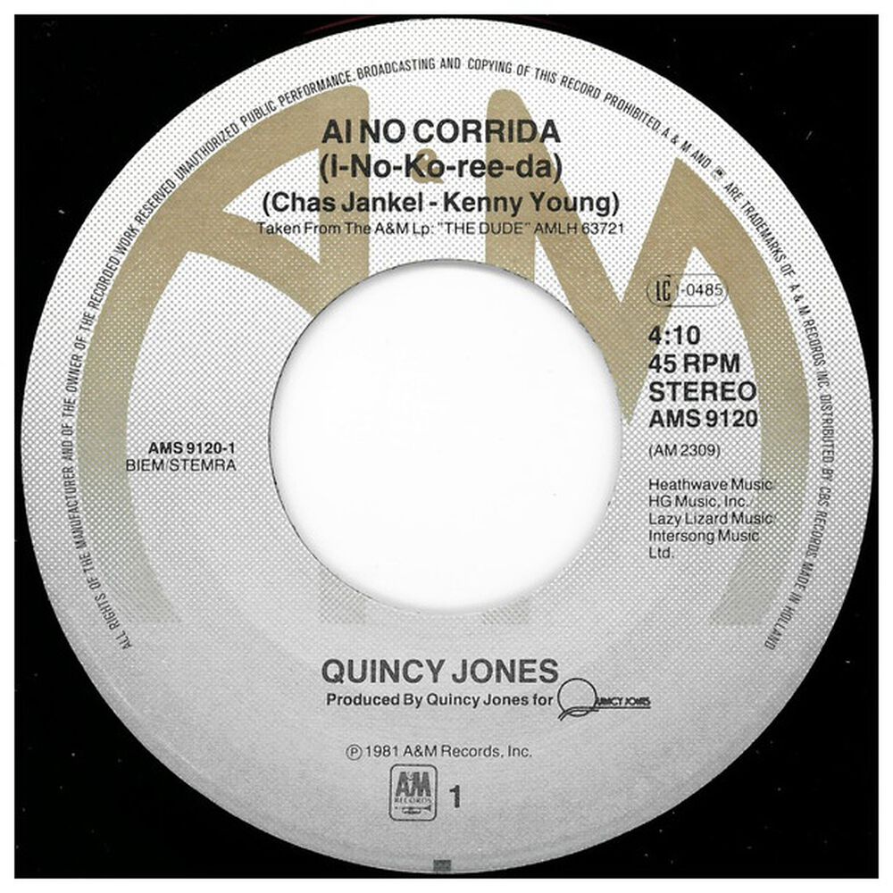 Quincy Jones - Ai No Corrida | 7" Single Usado image number 2.0