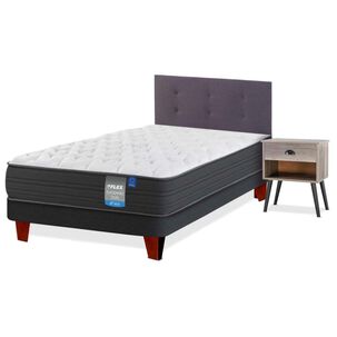 Cama Europea Flex Europedic Dual / 1.5 Plazas / Base Normal + Set De Maderas