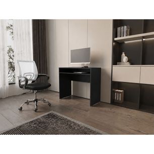 Combo Oficina New York 1 Escritorio Wengue + Silla Color Ergonomica Altura Ajustable