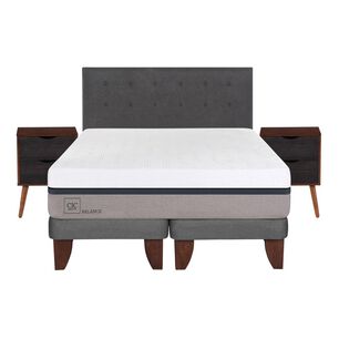 Cama Europea Cic Balance / 2 Plazas / Base Dividida  + Set De Maderas