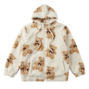 Poleron Chiporro Oso Peluche Con Gorro Invierno Aesthetic
