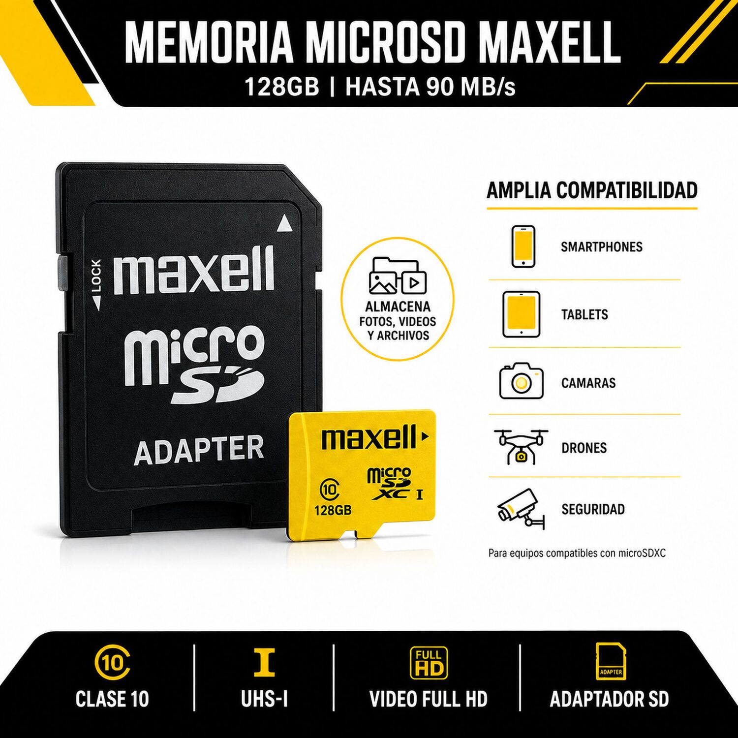 Memoria Microsd Maxell 128gb Clase 10 High Speed Uhs-1 image number 2.0