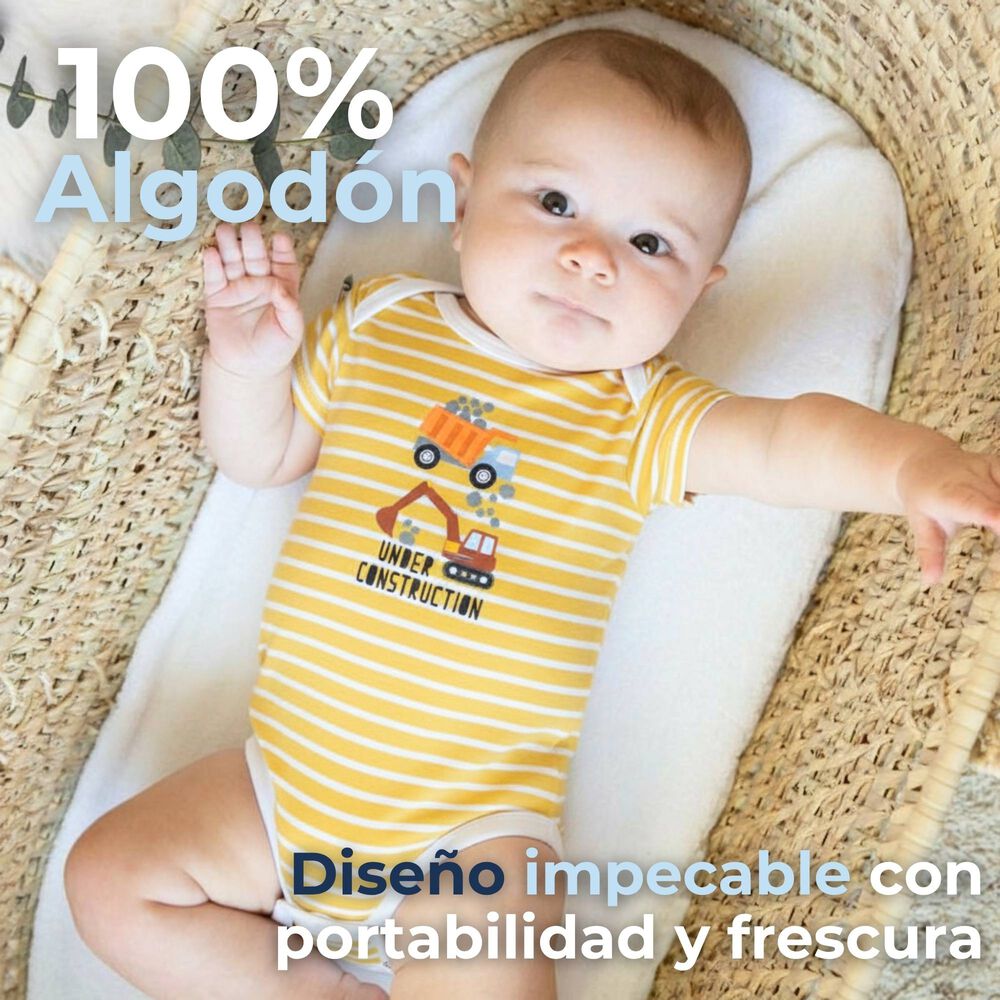 Pack 5 Bodys Ni&ntilde;o Manga Corta Tedmimak 100% Algod&oacute;n Building Adventures image number 2.0