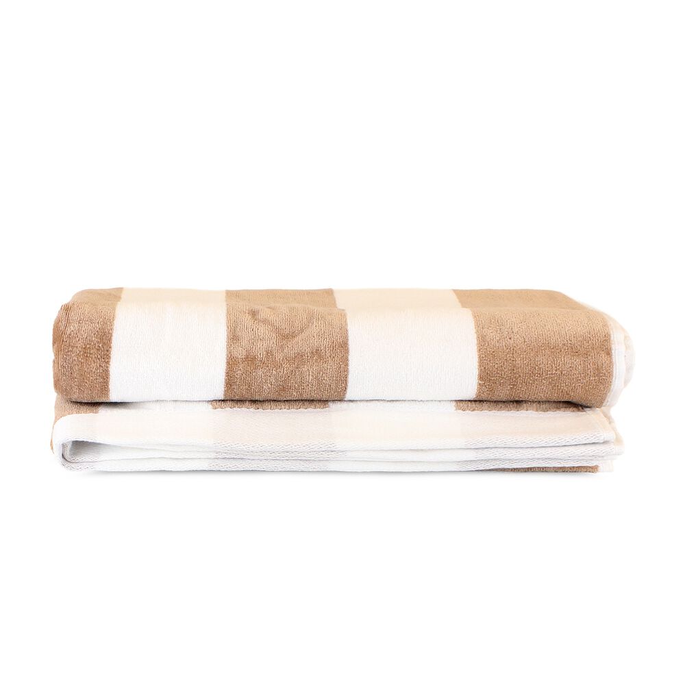 Toalla De Playa Nautica Home 100% Algod&oacute;n 163x81 Dise&ntilde;o Rayas Beige image number 5.0
