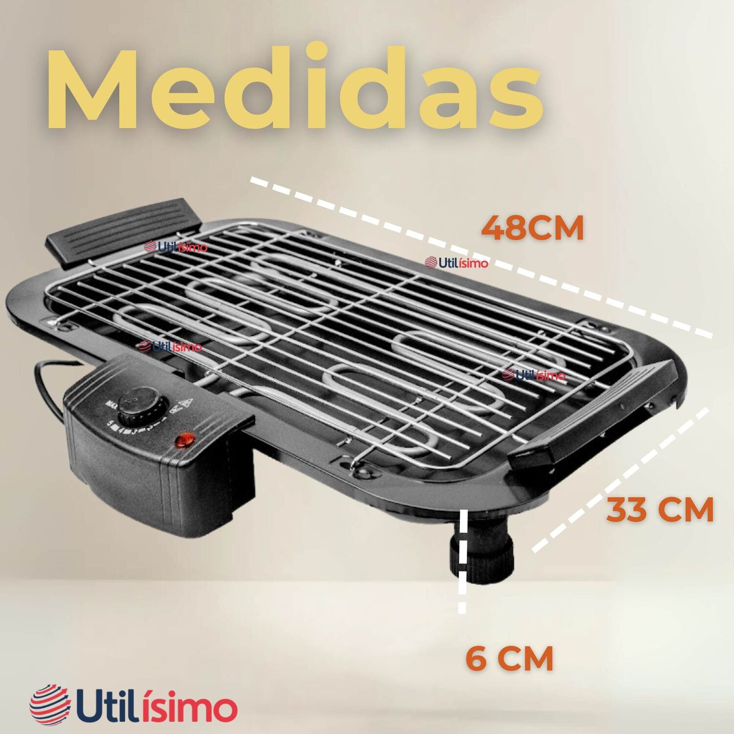 Parrillera El&eacute;ctrica Asador 2000w De Potencia Antiadherente Negro image number 2.0