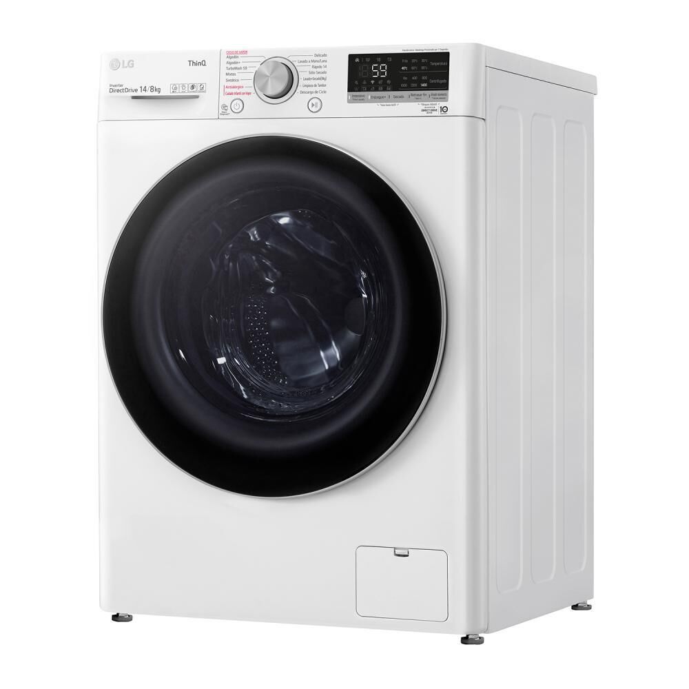 Lavadora Secadora Lg Carga Frontal 14/8kg Wd14wvc4s6 Blanco image number 2.0