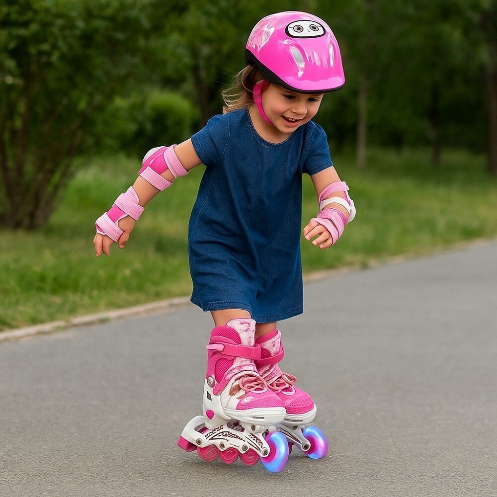 Patines Lineales Ajustables Con Luz+kit De Protecci&oacute;n Ni&ntilde;os image number 9.0