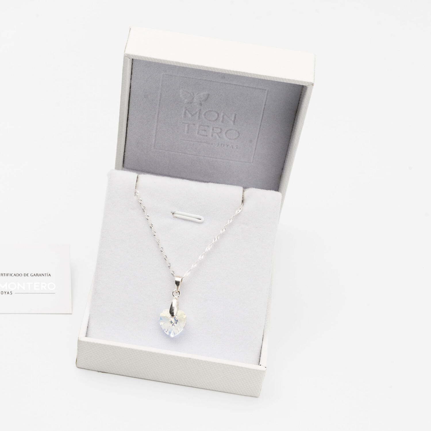 Collar Romance Plata 925 Cristal Genuino Aurora Boreal image number 2.0