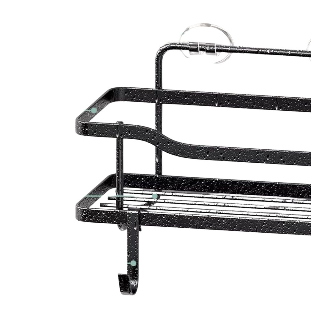 Organizador Ducha Baño Adhesivo 2 Repisas 13x31x7.5 Cm Negro image number 1.0