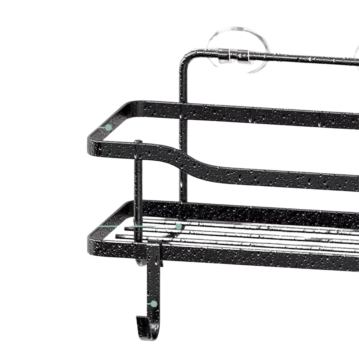 Organizador Ducha Ba&ntilde;o Adhesivo 2 Repisas 13x31x7.5 Cm Negro image number 1.0
