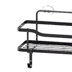 Organizador Ducha Baño Adhesivo 2 Repisas 13x31x7.5 Cm Negro