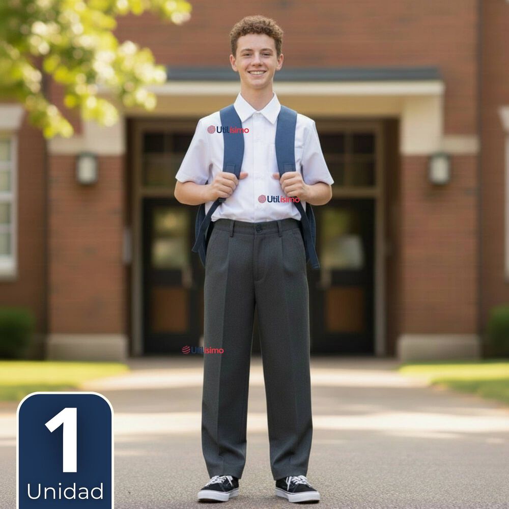 Pantal&oacute;n Escolar Colegio Cl&aacute;sico Gris Ni&ntilde;o Juvenil image number 0.0