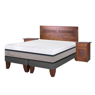 Cama Europea Cic Balance / 2 Plazas / Base Dividida + Set de Maderas Milan