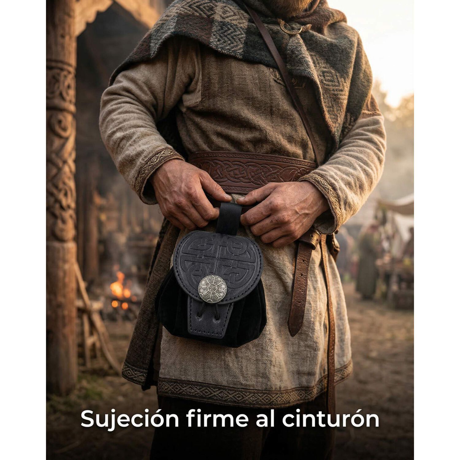 Bolso Medieval Para Cintur&oacute;n Con Broche N&oacute;rdico Vikingo image number 13.0