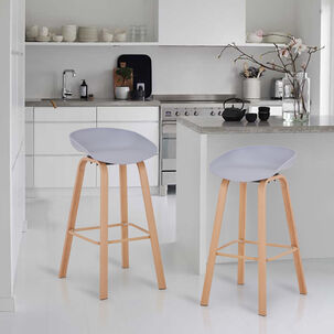 Pack 4 Pisos De Bar Estilo N&oacute;rdico Gris