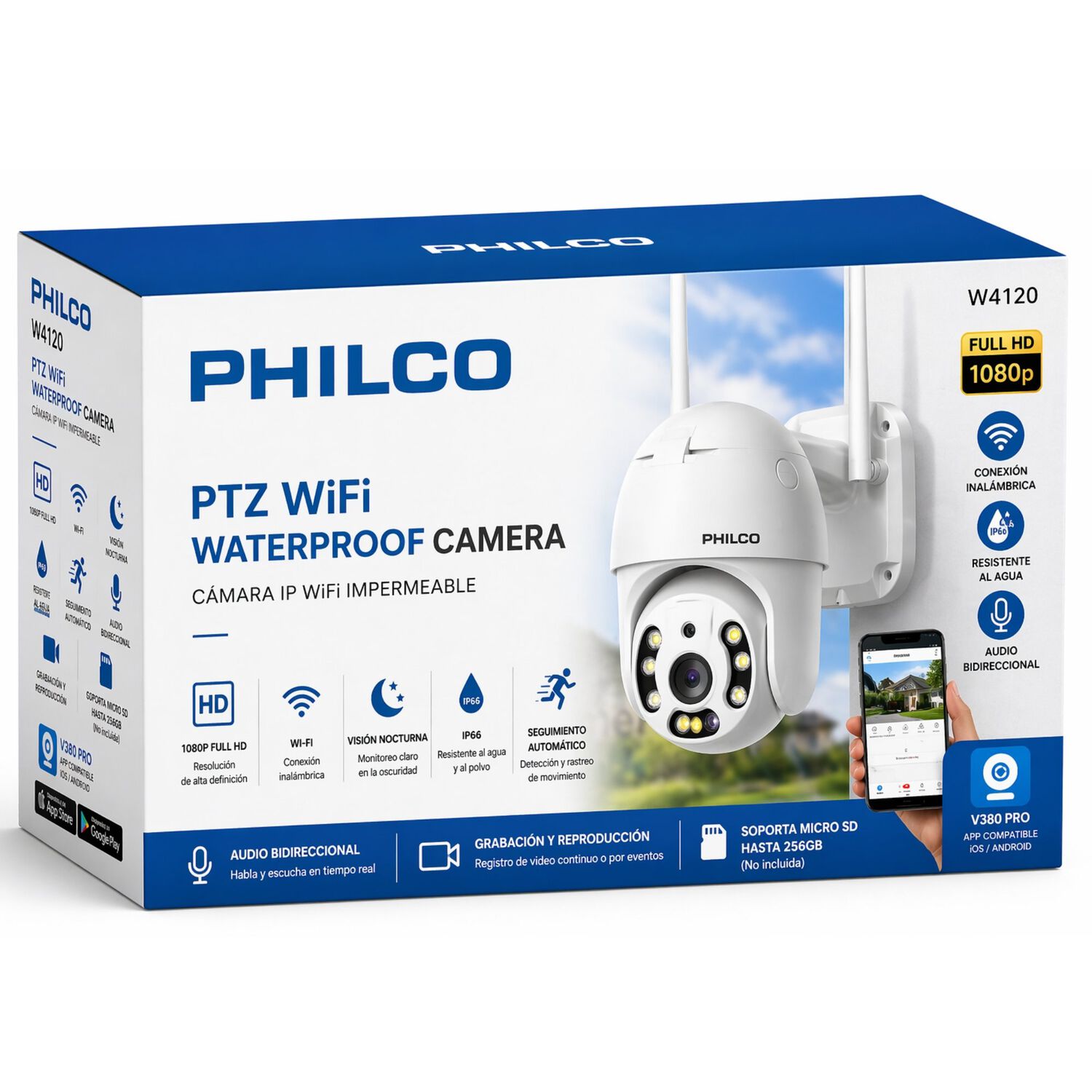 C&aacute;mara De Seguridad Rob&oacute;tica 1080p Ptz Wifi Waterproof Ip66 image number 8.0