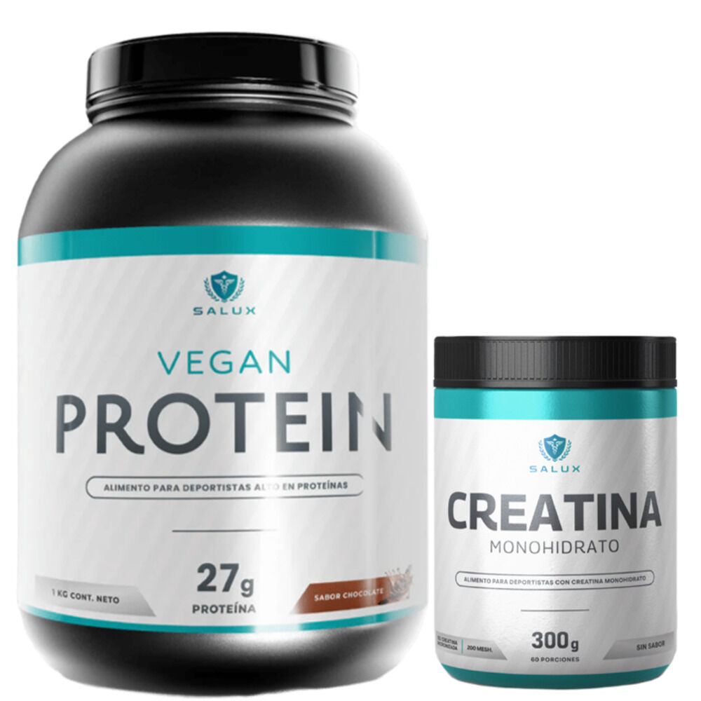 Proteína Vegana 1kg + Creatina Monohidratada 300g Salux image number 0.0