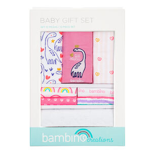 Set 12 Piezas Baby Gift Bambino Creations Dinosaurio Fucsia