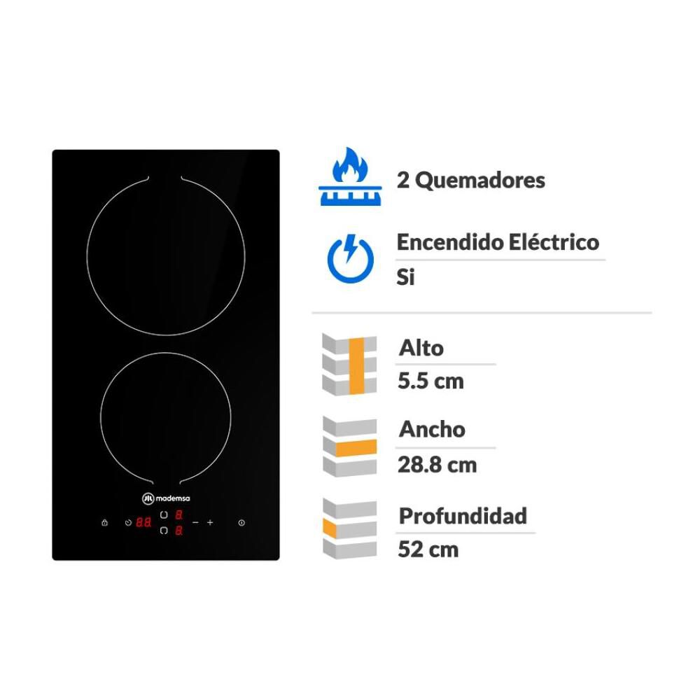 Encimera Vitrocer&aacute;mica Mademsa Vm2tr 2 Quemadores image number 1.0