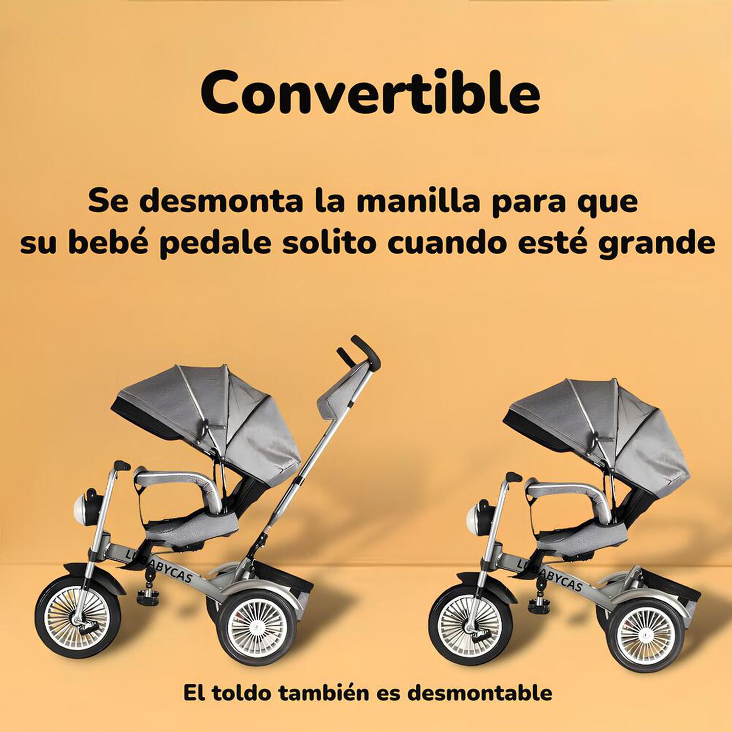 Triciclo Multifuncional 360&deg; Con Luces Lubabycas Gris image number 5.0