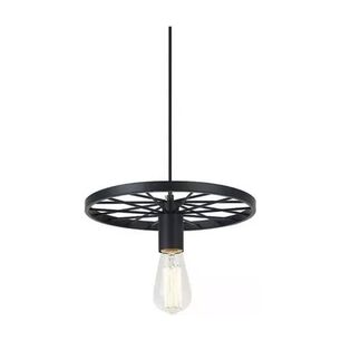 Lampara Colgante Rueda / Candelabro De Hierro + Ampolletas