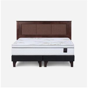 Cama Europea Rosen Art 4 / King / Base Dividida + Respaldo