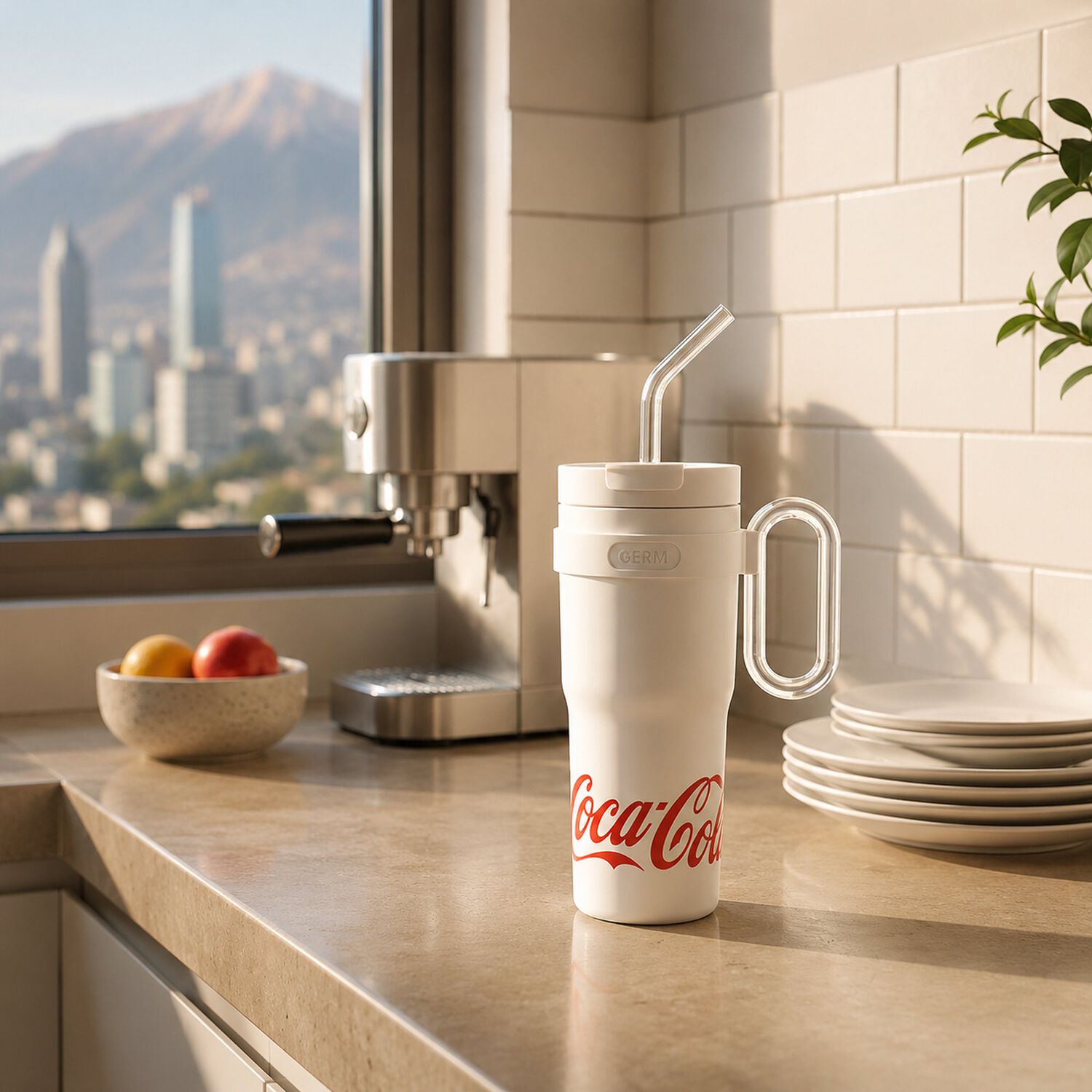 Vaso T&eacute;rmico Germ Coca-cola 1100ml White Acero Inoxidable image number 6.0