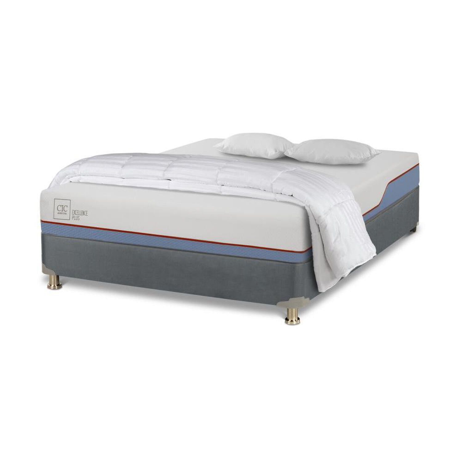Cama Americana Cic Excellence Plu / 2 Plazas / Base Normal + Textil image number 1.0