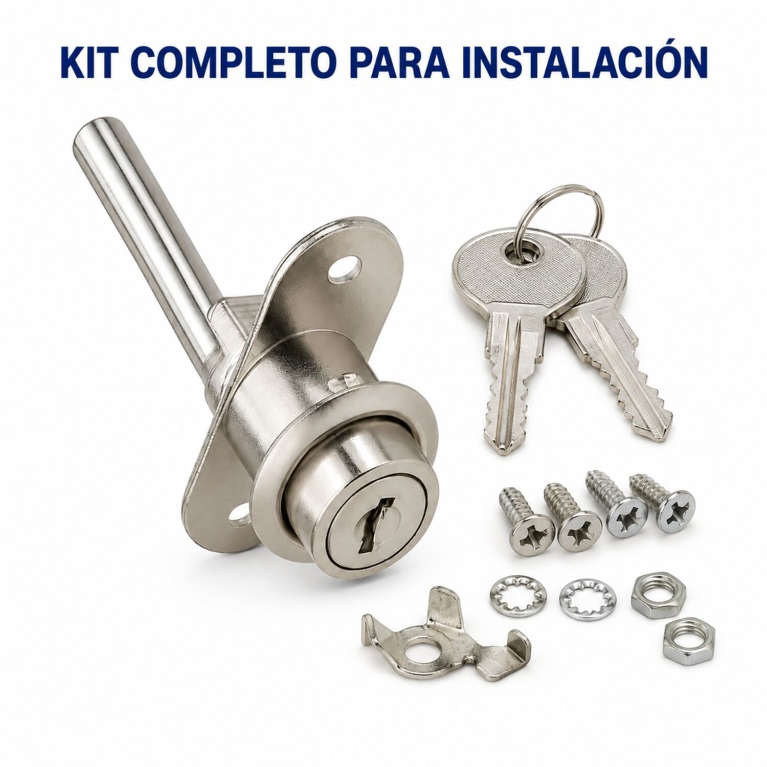 Cerradura Mueble Kardex Frontal Niquel D88-b120 Poli Chile image number 1.0