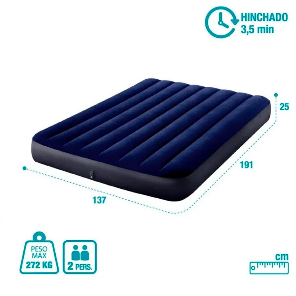 Colch&oacute;n Inflable Matrimonial Azul 137x191x25cm image number 2.0