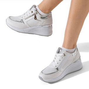 Zapatilla Deportiva Taco Cu&ntilde;a Malla Mujer Weide Jll60