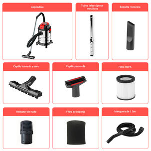 Aspiradora Industrial Polvo Y Agua Nappo 20l 1300w