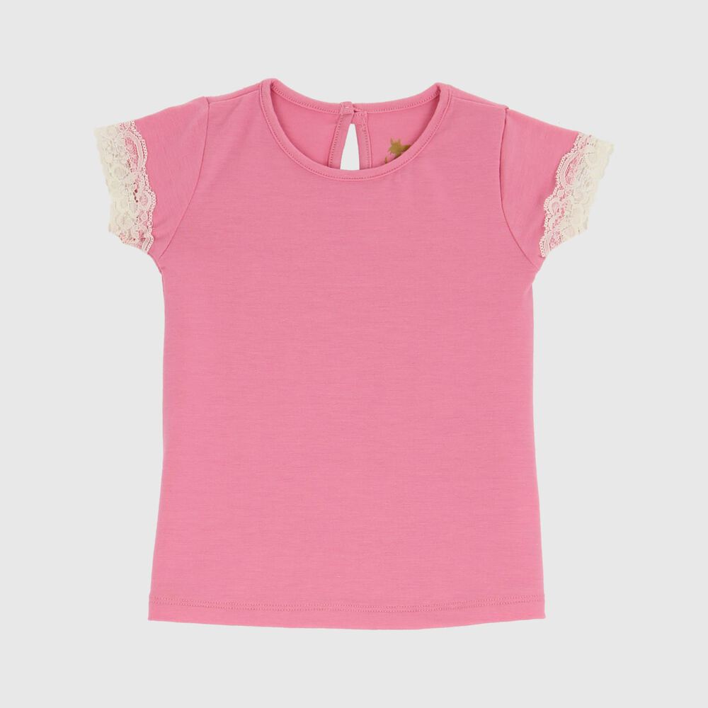 Polera Rosa Encaje Algodón Peruano image number 0.0