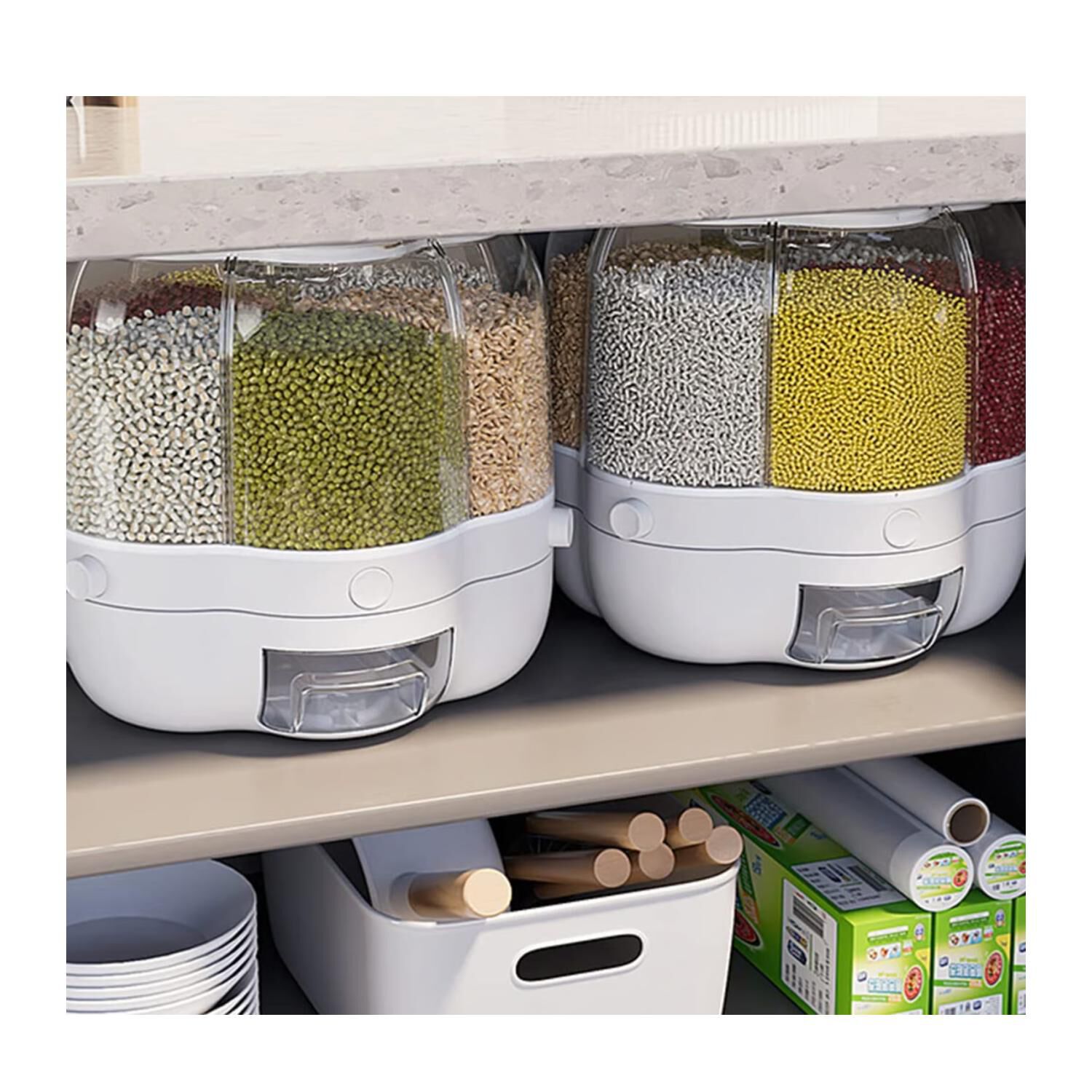 Dispensador De Granos Cereales Nueces Giratorio Cocina image number 1.0