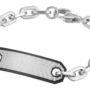 Pulsera De Hombre Cat J002b00121 Plateado-negro