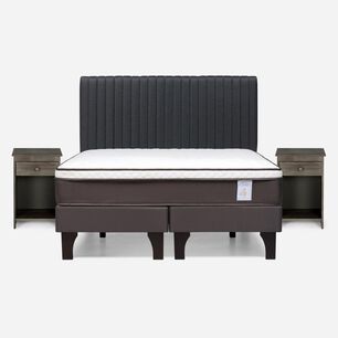 Cama Europea Rosen New Style 4 Plus / 2 Plazas / Base Dividida + Set De Maderas Lucio